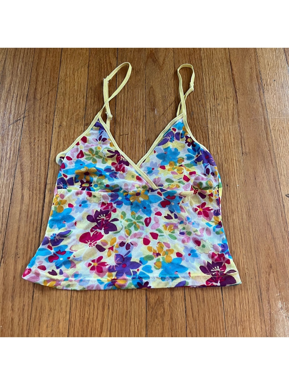 Vintage Y2K bright color floral retro camisole